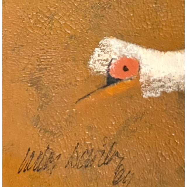 Mid Century Modernist Abstract Landscape Painting - A Boat Sits on a Beach - Signed For Sale - Image 10 of 11