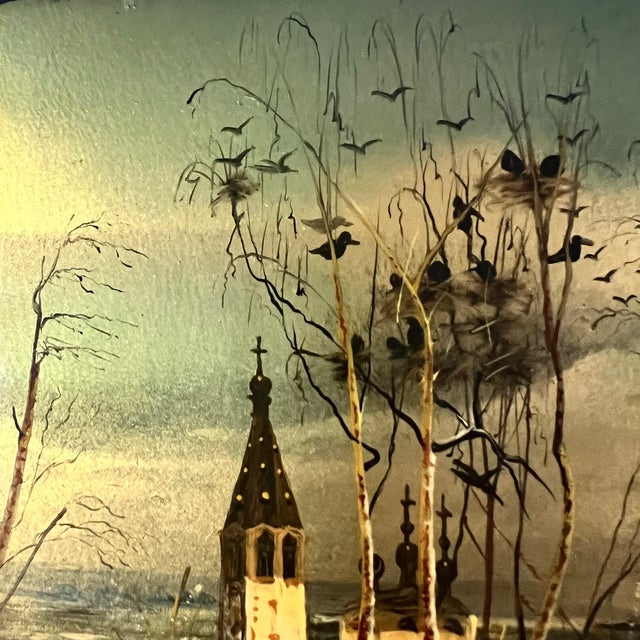 Fedoskino Lacquer Box With Original Box, After Savrasov’s “Грачи Прилетели,” Ussr, C. 1960s–1980s For Sale - Image 14 of 17