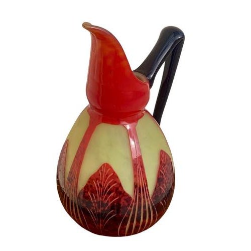 Spiral Jug in French Glass by Charles Schneider For Sale - Image 5 of 12