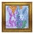 Original Bunny Painting – Hand Painted Acrylic on Canvas Framed Rabbit Art by Tatiana Duperault For Sale