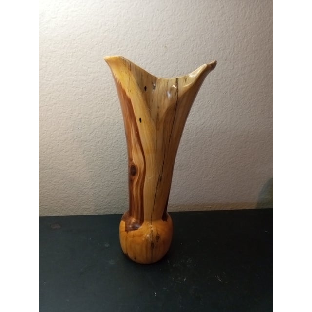 1980s Artist Signed Aspen Cove Studio Burl Aspen Wood Vase For Sale In Dallas - Image 6 of 7