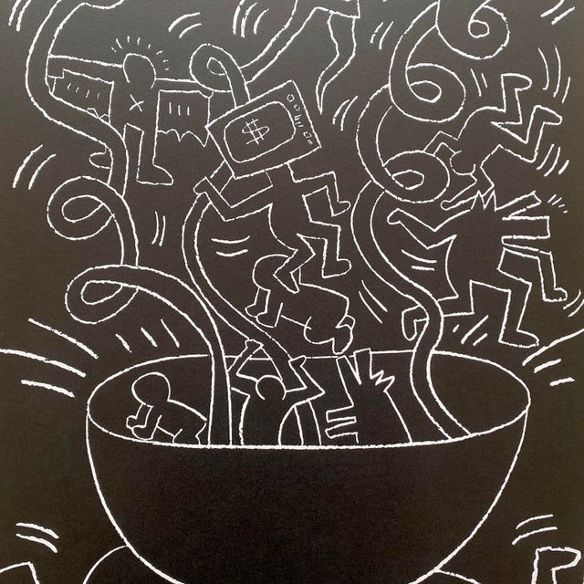 Keith Haring Vintage 1990 Lithograph Print Framed Large Pop Art Exhibition Poster " Untitled " 1985 For Sale - Image 13 of 15