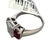 Metal 1.65 CTW Mid-Century Emerald Cut Diamond & Burmese Ruby Platinum Ring, Size 6.5 For Sale - Image 7 of 10