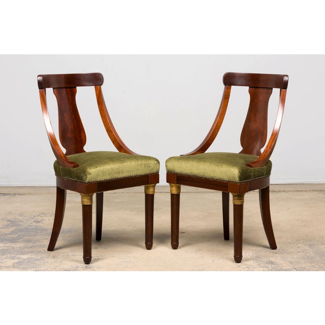 Set of 8 Early 19th Century French Empire Mahogany Gondola Dining Chairs For Sale - Image 16 of 18