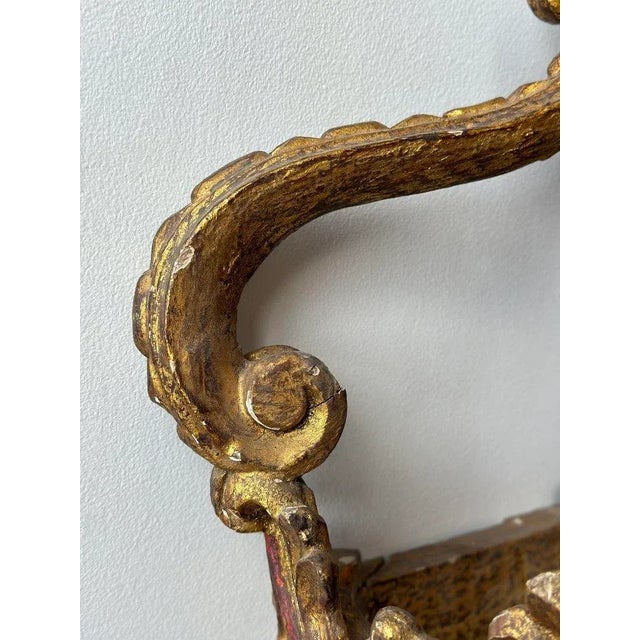 Rare Antique European Gilt Gesso + Carved Wood Demilune Bed Crown / Corona, Circa Mid 19th Century For Sale - Image 10 of 12