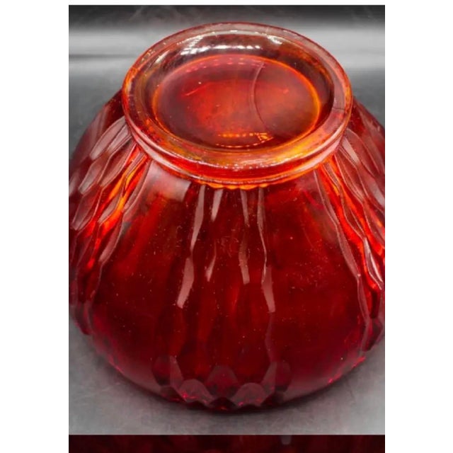 1950s Beautiful 1950 “Amberina” Crafted Vintage Red Glass Bowl For Sale - Image 5 of 5