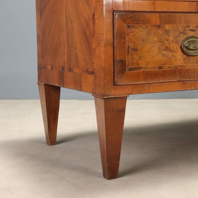 Brown Neo-Classical Walnut and Burlwood Chest of Drawers For Sale - Image 8 of 12
