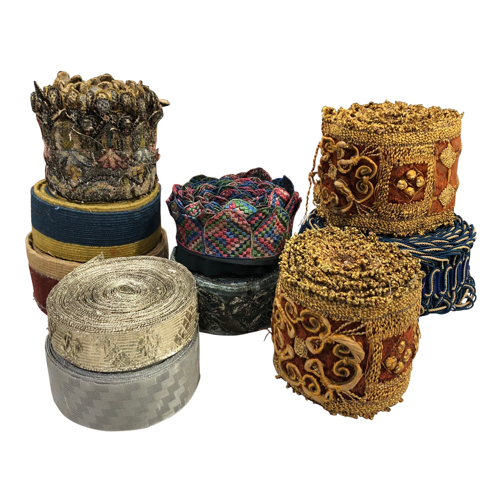 Antique Textiles Collection of Decorative Trims - Set of 10 | Chairish