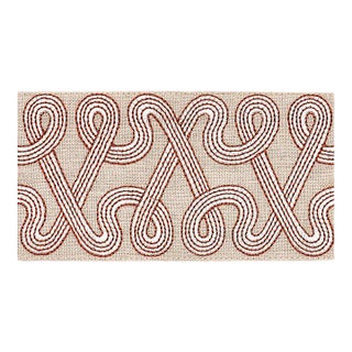 Sample - Schumacher Freeform Embroidered Tape in Clay For Sale