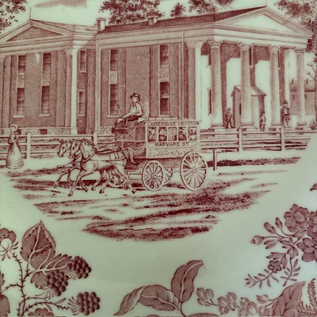 Circa 1930s Harvard University Dane Law School decorative plate. In Harvard colors of cream and crimson. In excellent...