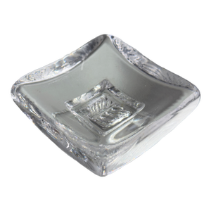 Late 20th Century Kosta Boda Clear Art Glass Square Dish by Bertil Vallien