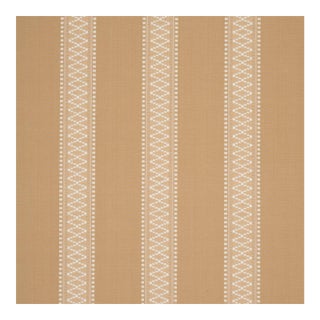 Schumacher Shannon Stripe Fabric in Ochre For Sale