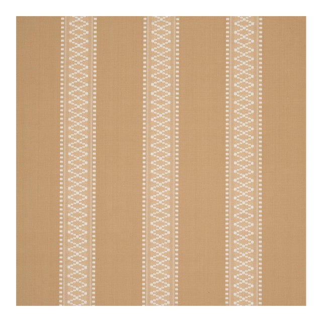 Schumacher Shannon Stripe Fabric in Ochre For Sale