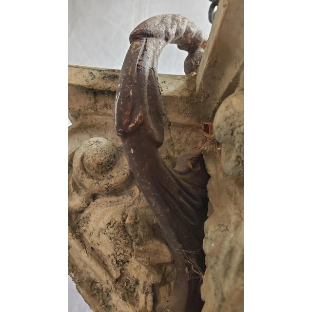 Mid Century Hanging Iron & Composite Pendant For Sale - Image 10 of 13