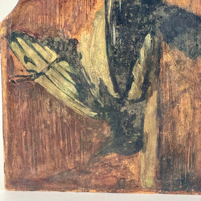 Antique Salvaged Hunting Capture Game/Bird Oil on Board Painting With Arched Top For Sale In New York - Image 6 of 6