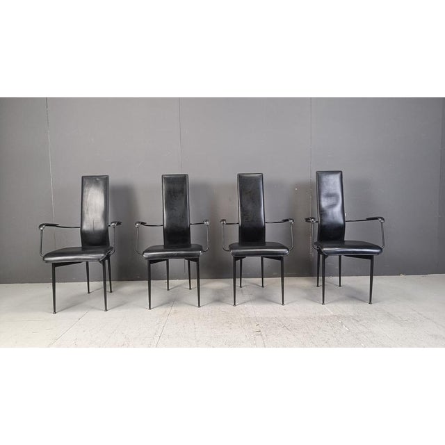 Vintage S44 Dining Chairs by Giancarlo Vegni for Fasem, 1980s, Set of 4 For Sale - Image 3 of 10