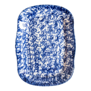 19th Century American Blue Spongeware Serving Platter