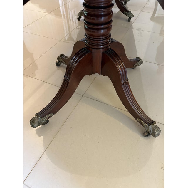 Regency 16 Seater Figured Mahogany 3 Pilar Dining Table, 1830s For Sale - Image 14 of 17