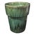 Green Vintage Mid-Century Green Glazed Terra-Cotta Pottery Heavy Cache Pot Planter For Sale - Image 8 of 8