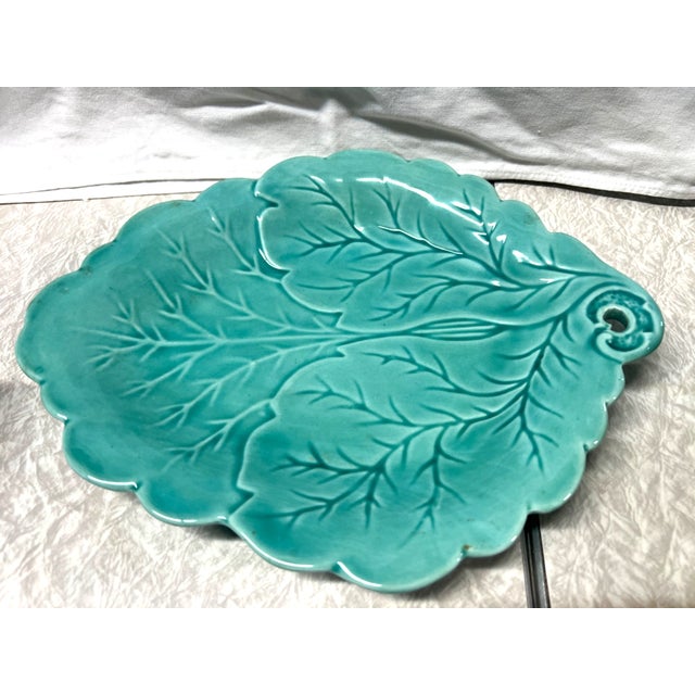 Add a beautifully whimsical touch to your table or display collection with this **Vintage Italian Majolica Vine-Covered...