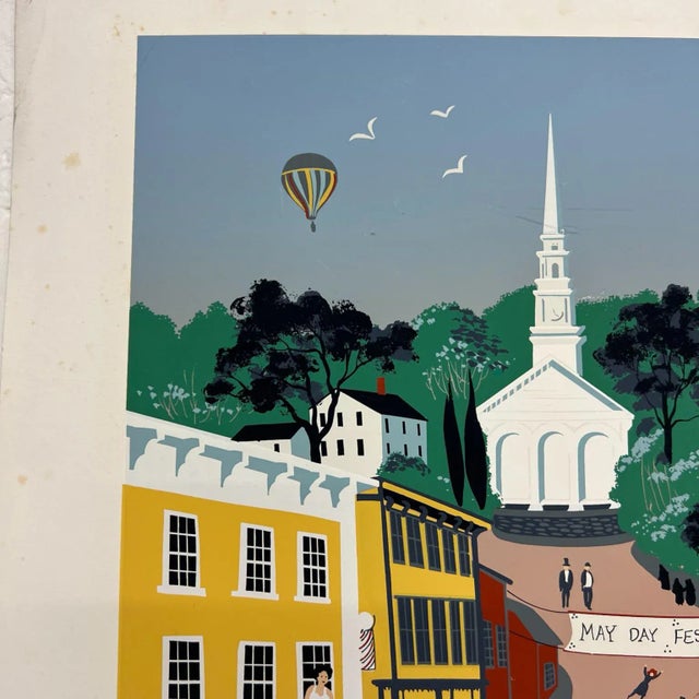 1970s 1970s May Day Festival Art Lithograph by Sally Caldwell Fisher 36/300 For Sale - Image 5 of 10