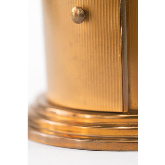 Metal Swiss Watch Table Clock Carmic Geneve 7 Jewels, 1950s For Sale - Image 7 of 16