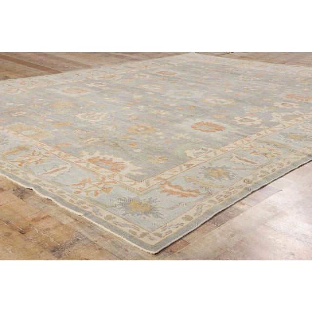 Vintage Modern Turkish Oushak Rug - 09'00 X 11'08 For Sale - Image 9 of 10