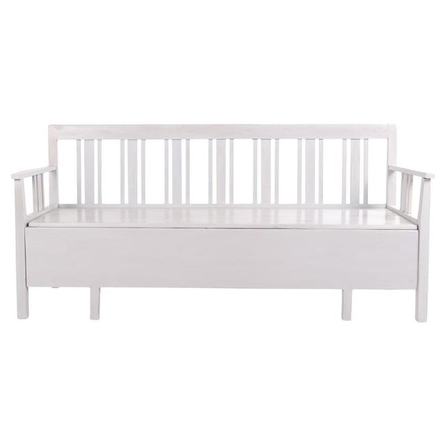 Swedish Bench in Grey Painted Pinewood, 1860s For Sale - Image 15 of 15