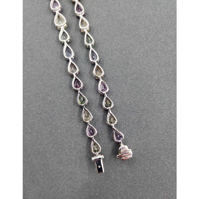Metal 59.92 Ct Natural Ceylon No Heat Sapphire Necklace For Sale - Image 7 of 10