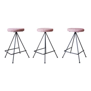 Iron Counter Stools - Set of 3 For Sale