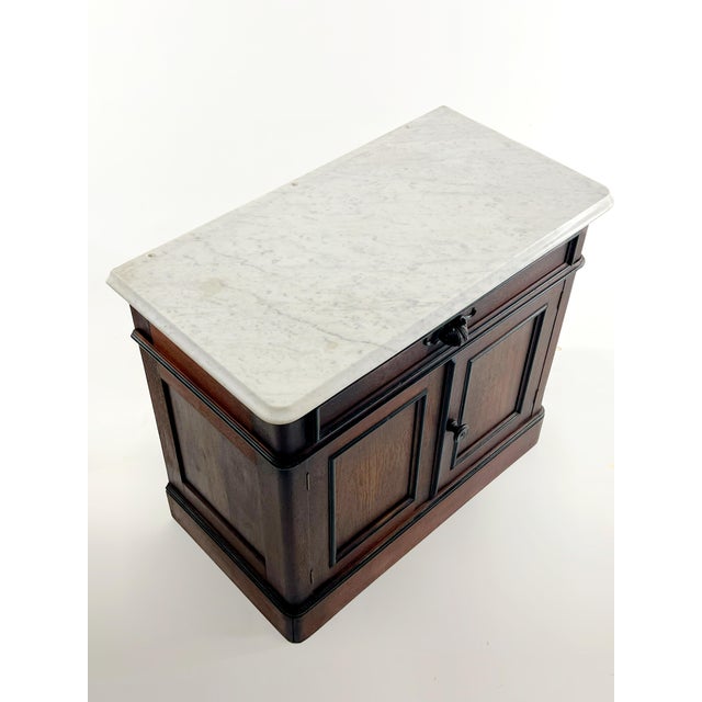Art Deco Antique Marble Top Wash Stand Commode For Sale - Image 3 of 11