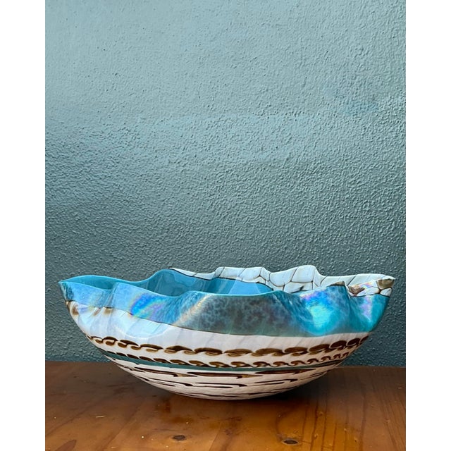 Vintage Italian Glass Bowl After Murano For Sale - Image 4 of 12