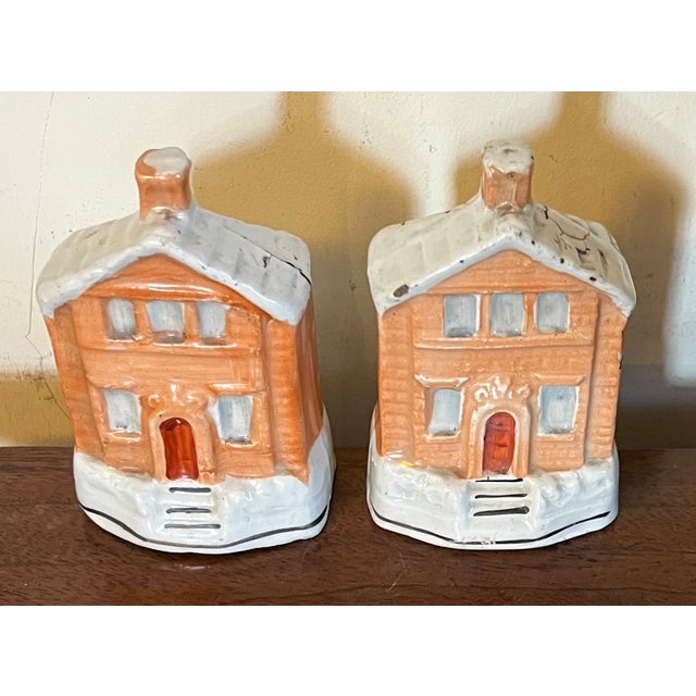 Antique 19th Century English Staffordshire Brick Cottage Coin Banks Circa 1860 - A Pair For Sale - Image 10 of 14