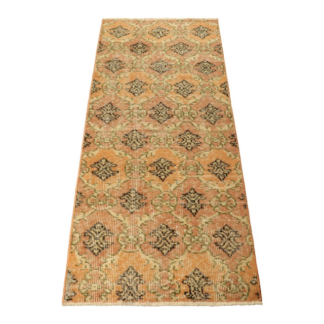1960s Vintage Zeki Müren Rug in Beige With Colorful Geometric Pattern From Rug & Kilim For Sale - Image 5 of 7
