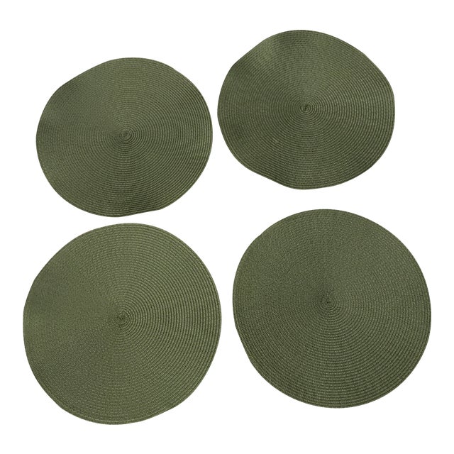 Avocado Green Woven Round Placemats Set of 4 Chairish