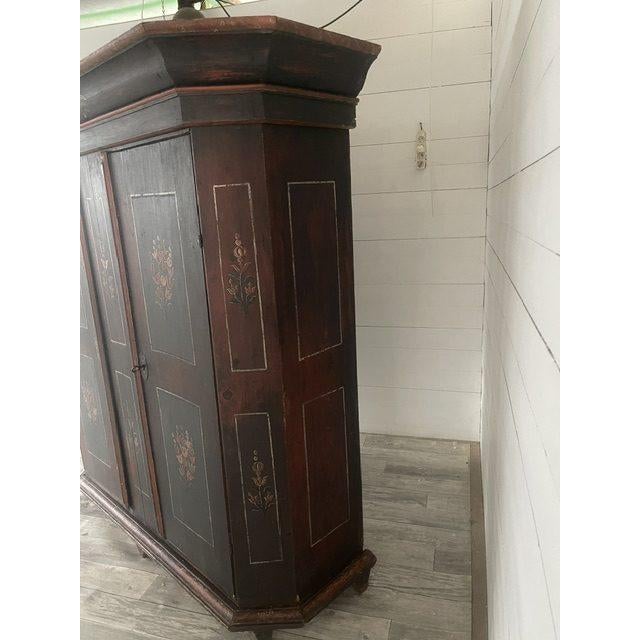 German Two Doors Barok Bauernbemahlt Closet, 1809 For Sale - Image 5 of 16