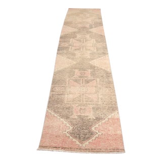 1950s Muted Salmon & Charcoal Gray Medallion Rug For Sale