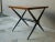 Mid-Century Modern 1950s Pair Fredrick T. Rank Mid Century X Stretcher Tables Like Robsjohn Gibbings For Sale - Image 3 of 10