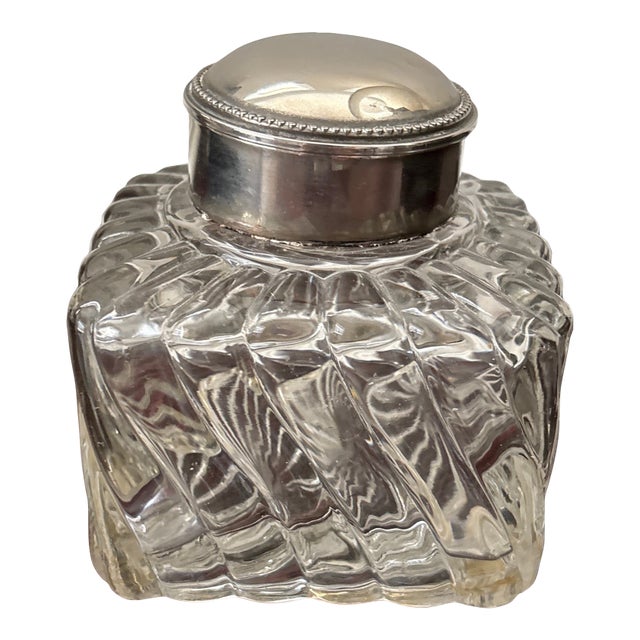 Antique Crystal Ink Well For Sale