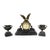Beautiful Quality Marble and Bronze Signed Three Piece 1920s Era Clock Set For Sale