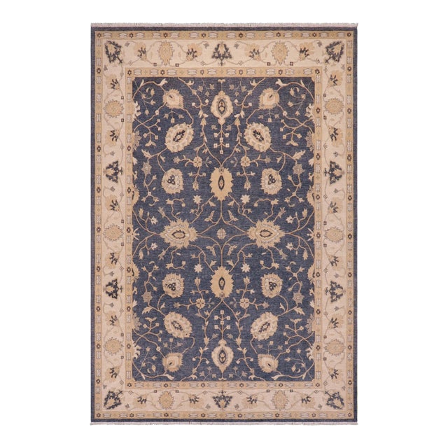 1990s Classic Ziegler Gray Beige Hand-Knotted Wool Rug - 8'11'' X 11'9'' For Sale