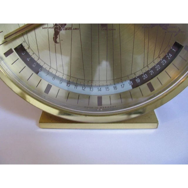 Gold Kienzle World Clock by Heinrich Möller for Kienzle International, 1970s For Sale - Image 8 of 18