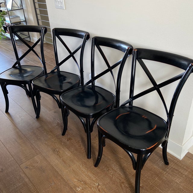 Black Wood Pottery Barn Chairs Set of 4 Chairish