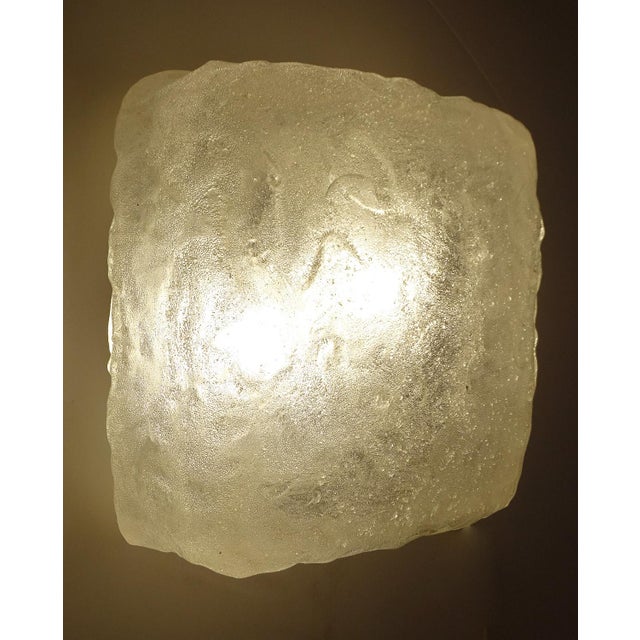 Vintage Brutalist Glass Ceiling Light from Honsel For Sale - Image 8 of 16