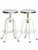 Pr. Of Vintage Restoration Hardward Adjustable White Bar Stools For Sale In Los Angeles - Image 6 of 13