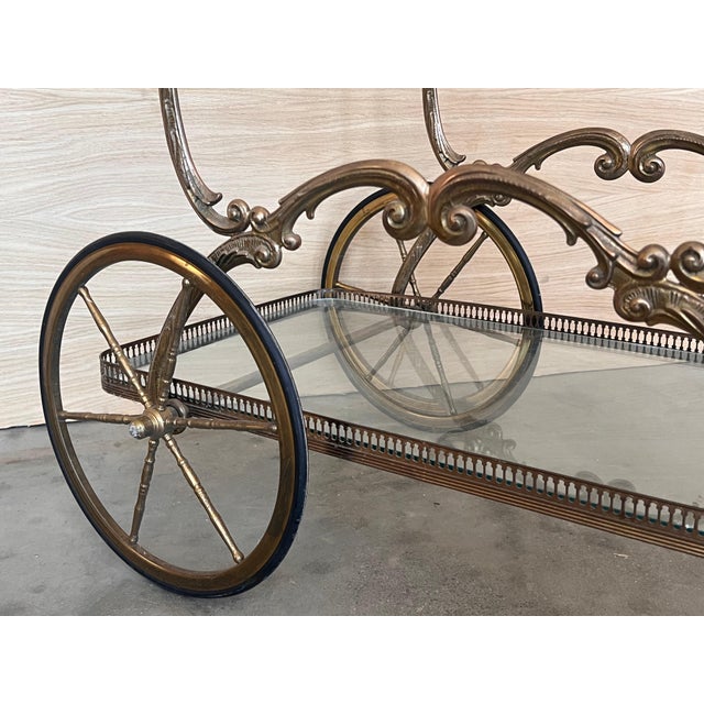 Late 20th Century Baroque Bronze Two Tier Bar or Tea Cart For Sale - Image 6 of 18