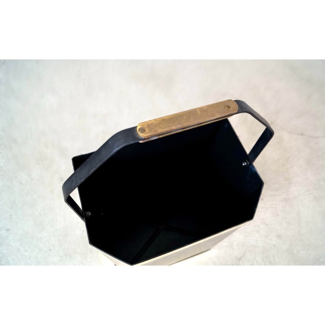 1970’s Hollywood Regency Firewood Metal Bucket Holder For Sale - Image 12 of 12