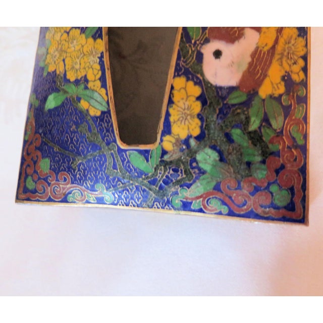 Arts & Crafts Authentic Cloisonne Multi-Color Tissue Box Cover. For Sale - Image 3 of 5