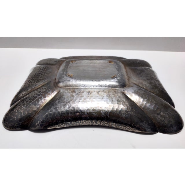 1950s Vintage Italian Embossed Silver Plated Tray by Olri, 1950s For Sale - Image 5 of 11
