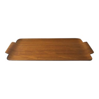 Mid Century Japanese Teak Wood Tray, Signed For Sale